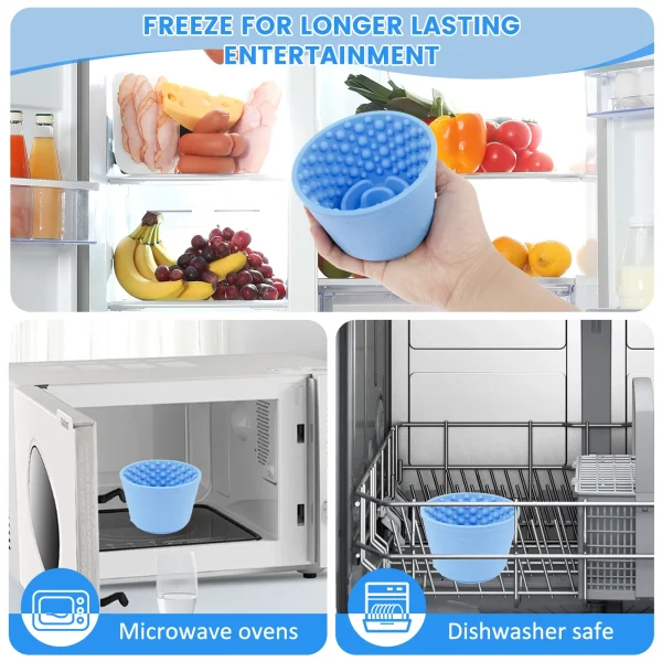 1/2Pcs Silicone Dog Bowls Anti Choking Dog Slow Feeder Bowls with Suction Cup Bottom Temperature Resistant Pet Licking Bowls - Image 5