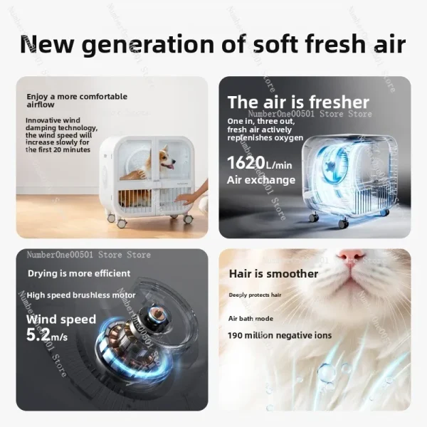 Pet Dryer PD135 Automatic Blower for Cats Dogs Home Pet Grooming Tool - Image 5
