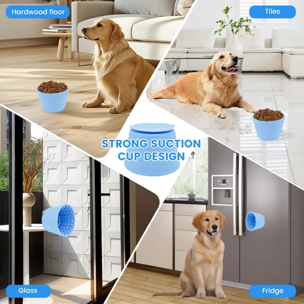 1/2Pcs Silicone Dog Bowls Anti Choking Dog Slow Feeder Bowls with Suction Cup Bottom Temperature Resistant Pet Licking Bowls - Image 6