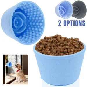 1/2Pcs Silicone Dog Bowls Anti Choking Dog Slow Feeder Bowls with Suction Cup Bottom Temperature Resistant Pet Licking Bowls