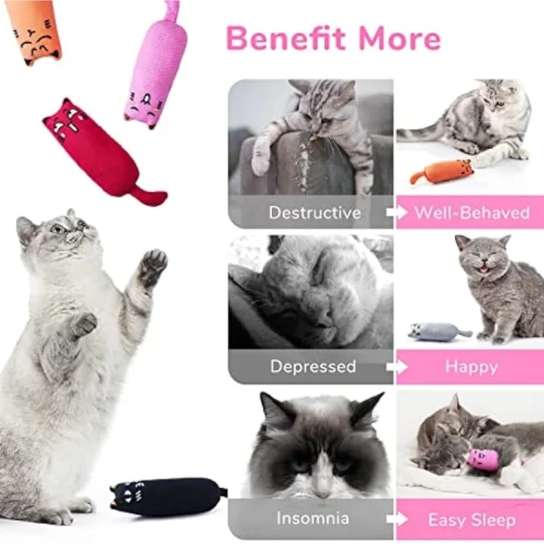Rustle Sound Catnip Toy Cats Product For Pets Cute Cat Toys For Kitten Teeth Grinding Cat Plush Toy Thumb Pillow Pet Accessories - Image 2