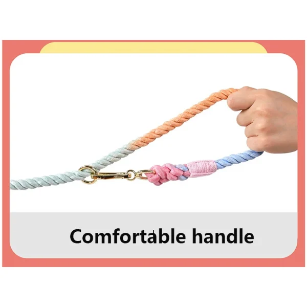 Dog Leash Handmade Braided Rope, 250cm Strong Cotton Rope Dog Leashes Heavy Duty Leash for Small Medium Large Dog Walks Training - Image 6