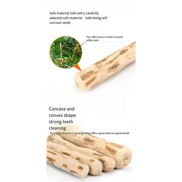 Coffee Wooden Dog Chew Toy, Dog Wooden Chew Stick, for Tooth Pressure Relief, Pet Toys - Image 4