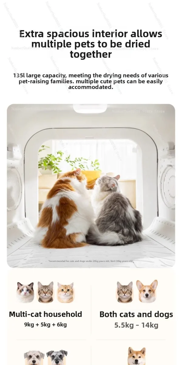 Pet Dryer PD135 Automatic Blower for Cats Dogs Home Pet Grooming Tool - Image 4