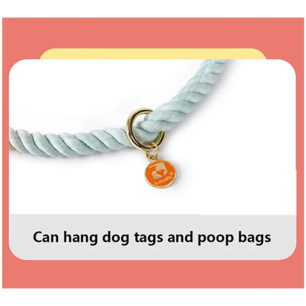Dog Leash Handmade Braided Rope, 250cm Strong Cotton Rope Dog Leashes Heavy Duty Leash for Small Medium Large Dog Walks Training - Image 5