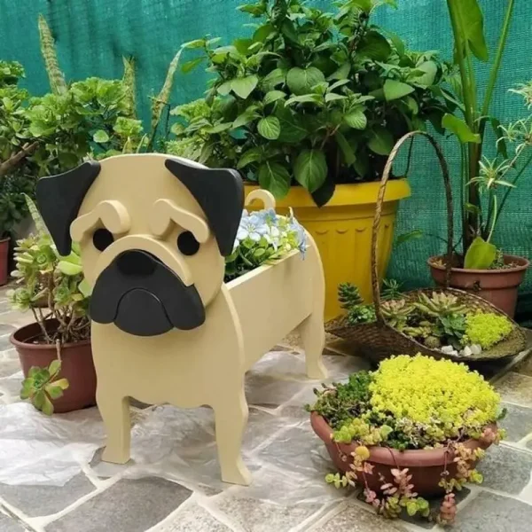 Garden Flower Pot Dog Planter Schnauzer Bulldog Poodle Corgi Yorkshire Garden Pots DIY PVC Flower Planter Garden Home Decoration - Image 3