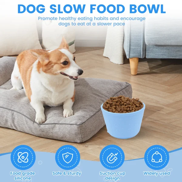 1/2Pcs Silicone Dog Bowls Anti Choking Dog Slow Feeder Bowls with Suction Cup Bottom Temperature Resistant Pet Licking Bowls - Image 2