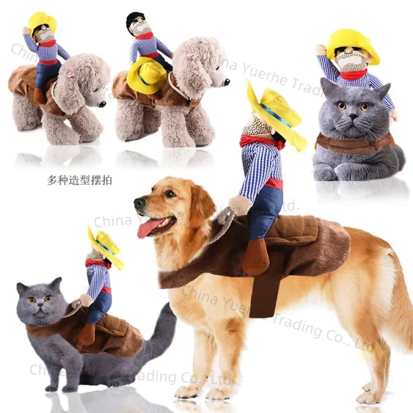 Big Dog Clothes Cat Pet Supplies Horse Riding Clothes Santa Claus Dog Clothes Funny Cat Halloween Transformation Clothing - Image 3